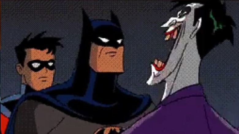 Batman and Robin confront Joker