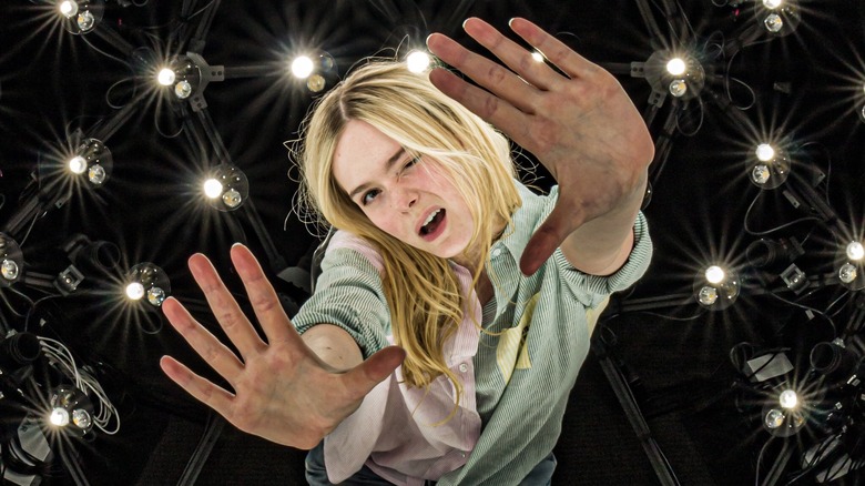 Elle Fanning on the set of Hideo Kojima's 