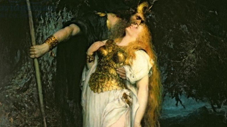 Wotan Bidding Farewell to Brunhilde (public domain)