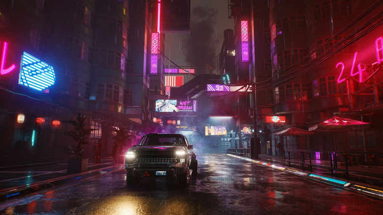 Cyberpunk 2077 neon streets