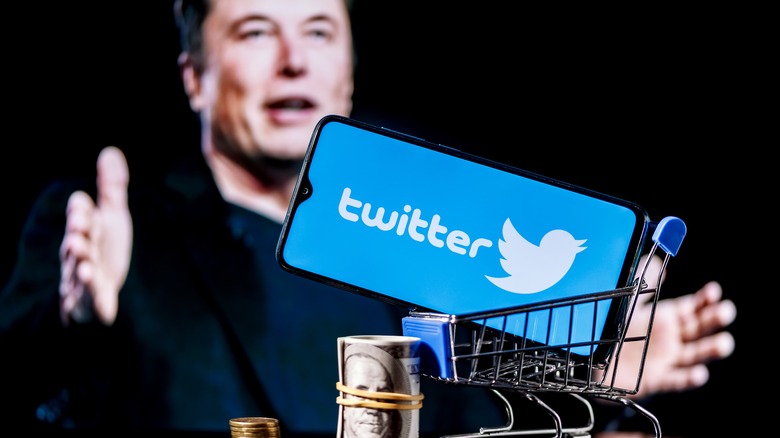 Elon Musk buying Twitter graphic