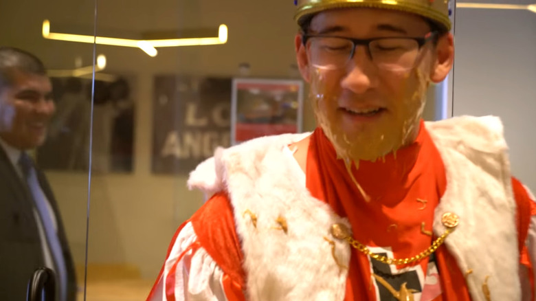 Markiplier with peanut butter on face