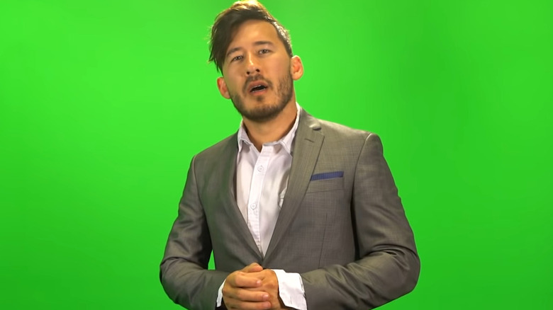 Markiplier in front of greenscreen