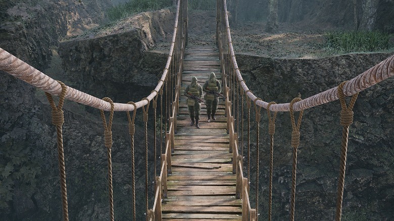 Guards on a bridge