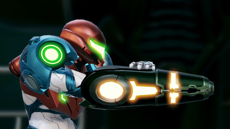 Samus aiming arm cannon