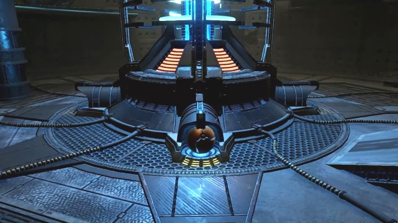 Samus in morph ball in Metroid Prime