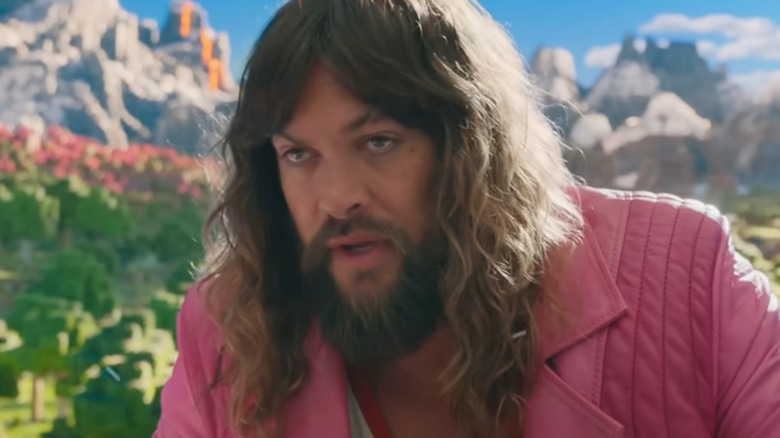 Jason Momoa in pink jacket