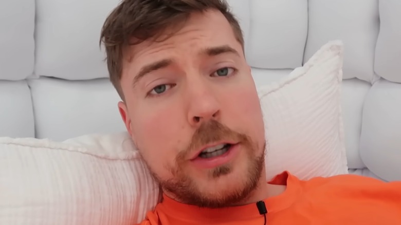 MrBeast laying in bed