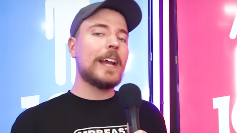 MrBeast talking into microphone