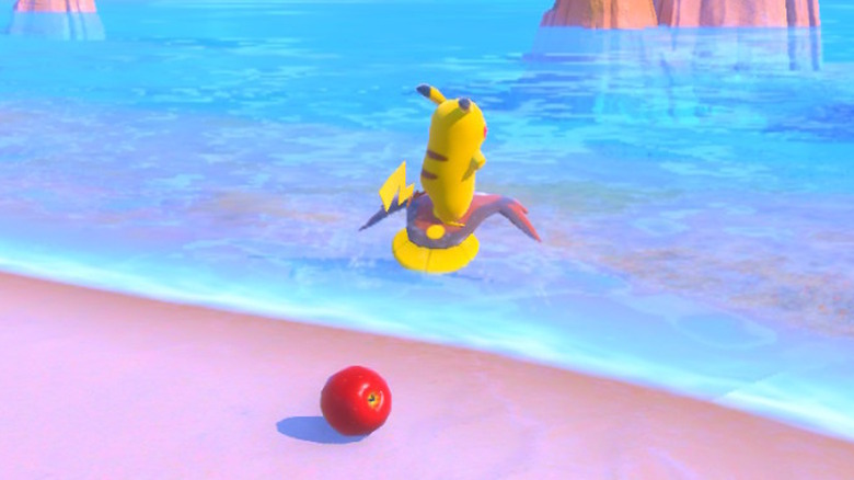 Pikachu Riding on Stunfisk