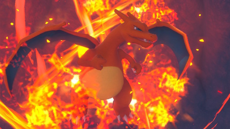 Charizard Flying in Air with Fiery Aura