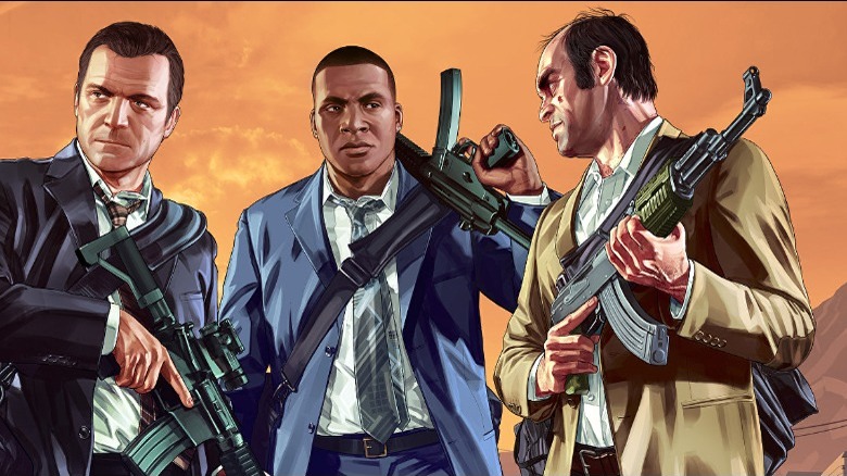 GTA 5 main characters in suits