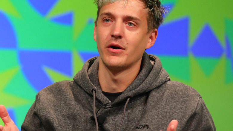 Ninja speaking to crowd