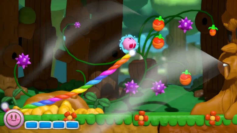 Kirby on a rainbow rope