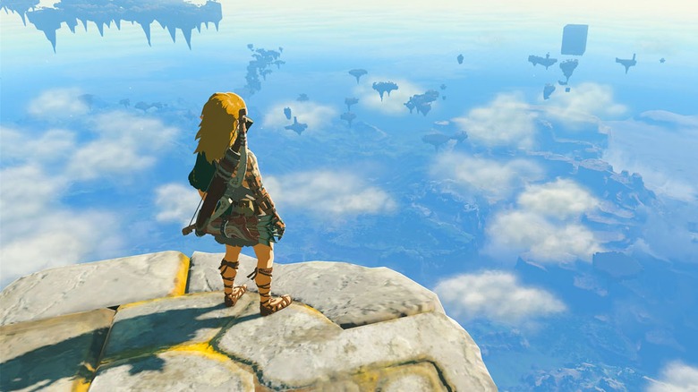 Link looks over cliff