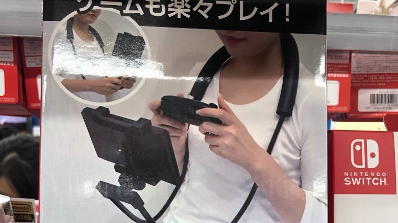 Person using hands-free Switch stand