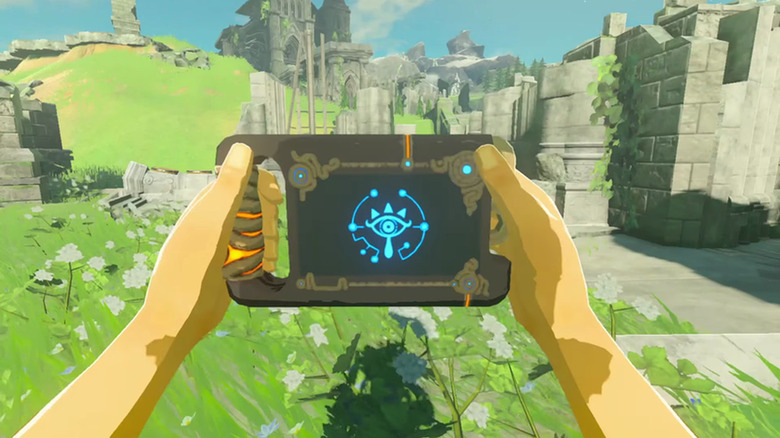 First person view of Sheikah Slate