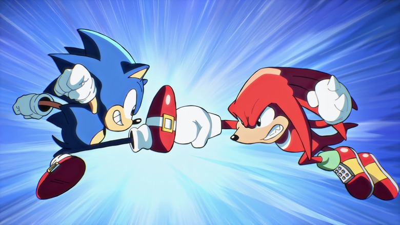 Sonic Origins cutscene Knuckles and Sonic fighting