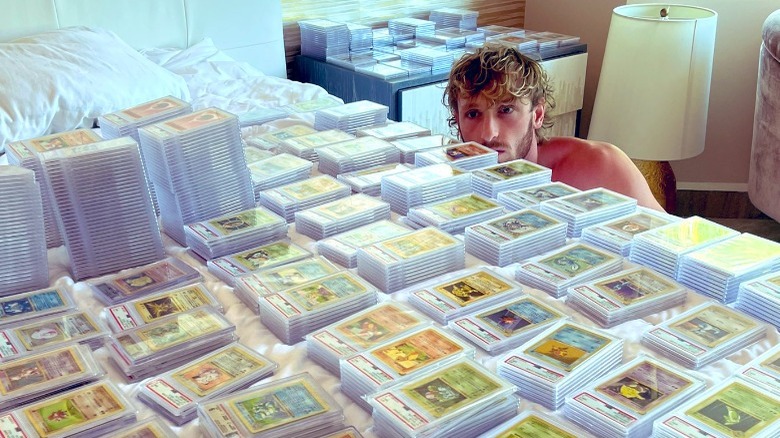 Logan Paul with Pokemon card collection