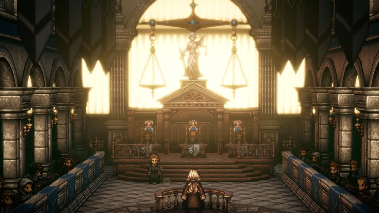 Octopath Traveler 2 courtroom