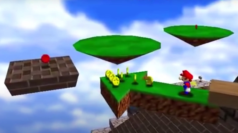 Mario stares at the coins