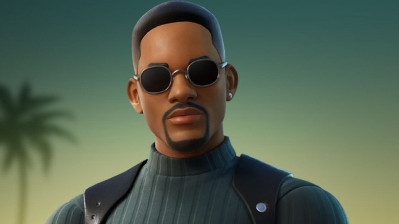 Will Smith's "Fortnite" character posing