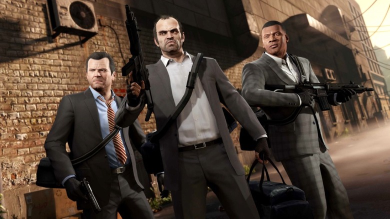 Michael, Trevor, Franklin in suits