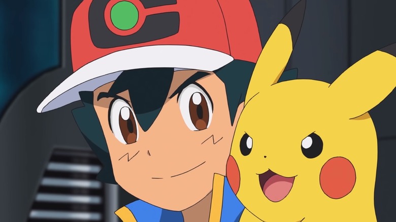 Ash and Pikachu glare