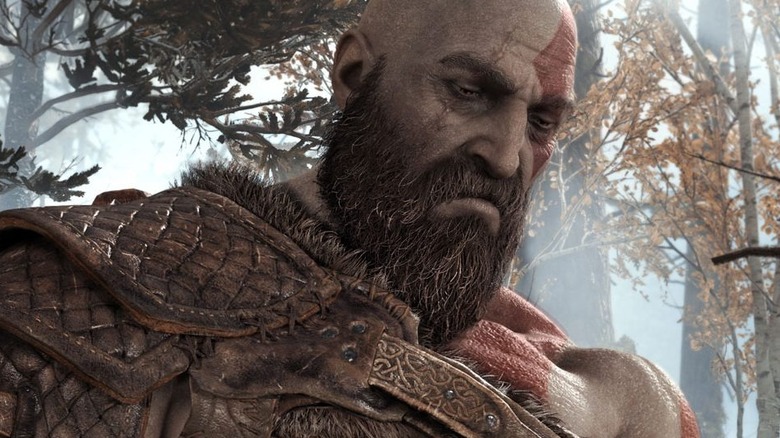 Kratos looks down