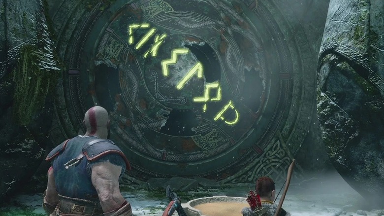 God of War runes on wall