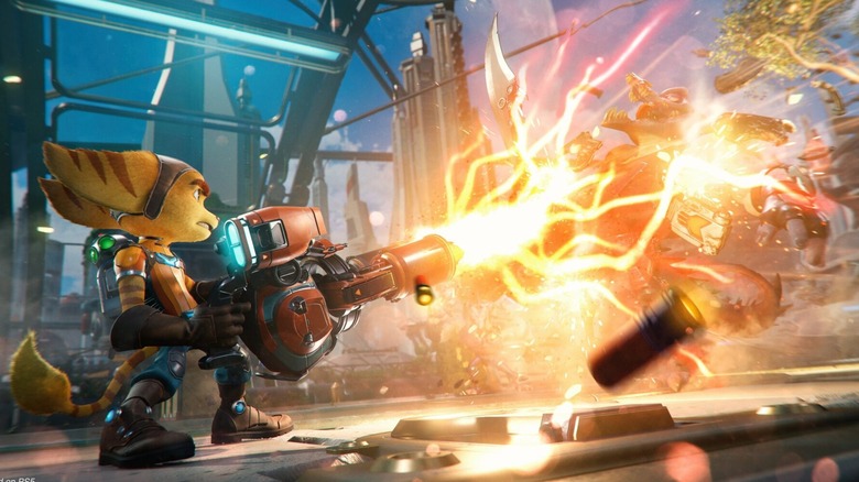 Ratchet and Clank Rift Apart Ratchet Shooting