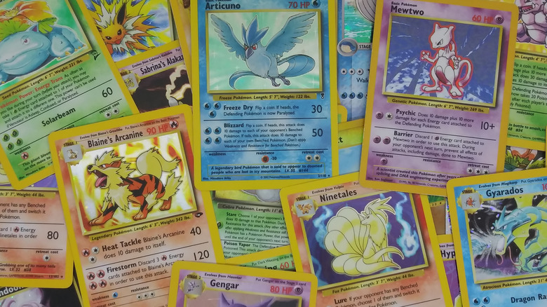 Pokemon cards spread out