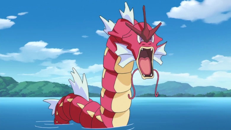 Shiny Gyarados roaring