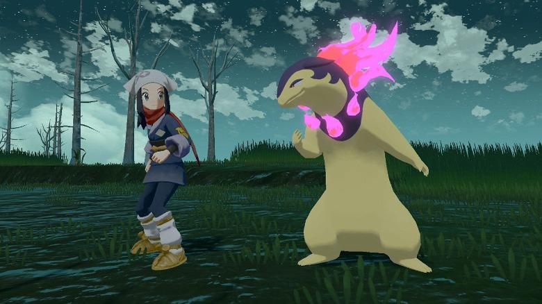 Trainer Dawn with Hisuian Typhlosion