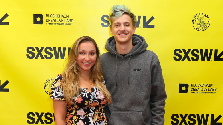 Ninja and his wife posing 