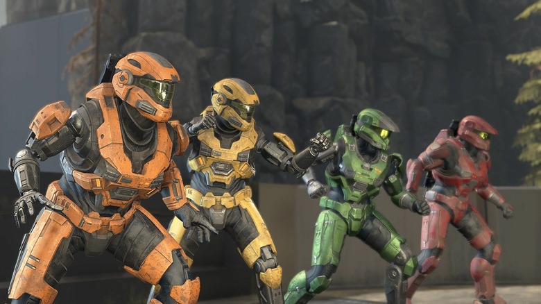 Halo Infinite four Spartans together