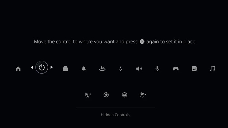 PS5 control center