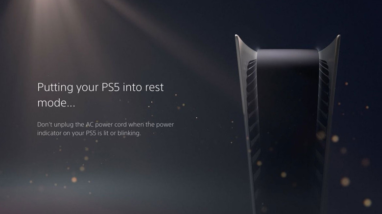 PS5 rest mode screen