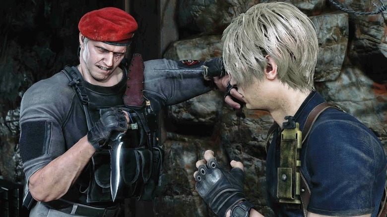Resident Evil 4 Remake Krauser knife fight