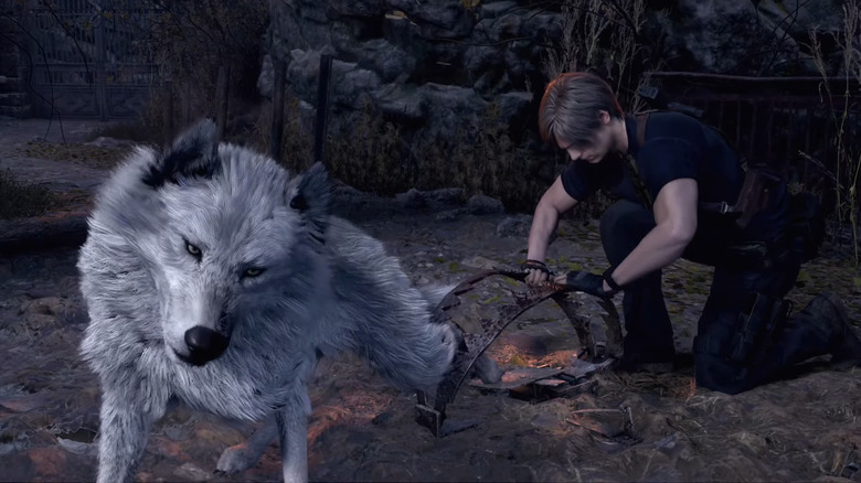 Leon saving the dog