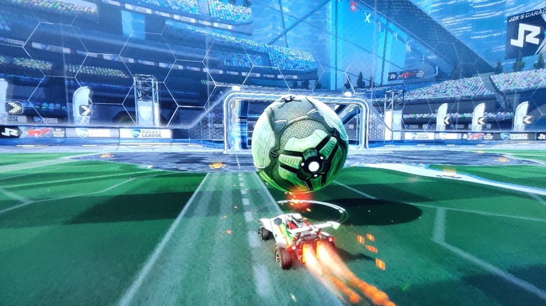 Rocket League car on ball