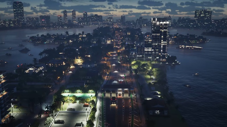 Overhead shot of Vice City