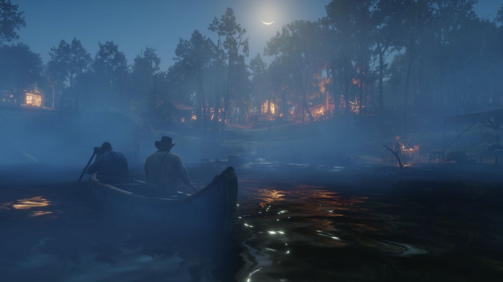 Arthur and Charles ride a boat in the dark of night