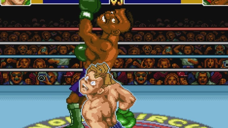 Little Mac getting knocked out in Super Punch-Out!!