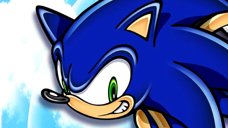 Smiling Sonic on Sonic Adventure 2 box art