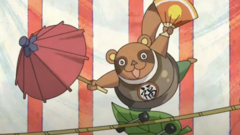 Skateboarding Tanuki