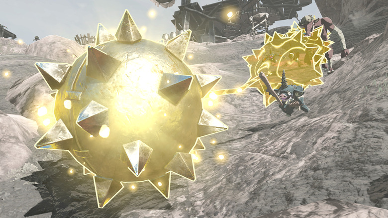 Glowing Golden Spike Ball About to Hit Bokoblins