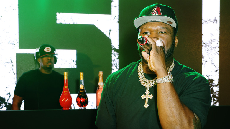 50 cent rapping at Lil Wayne fest