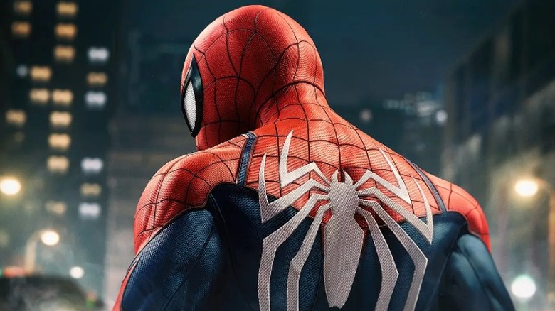 Spider-Man looks over shoulder