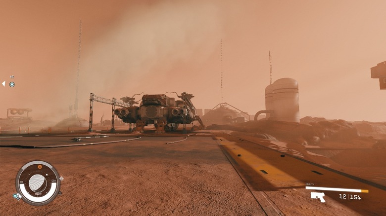 Ship on Mars docking pad